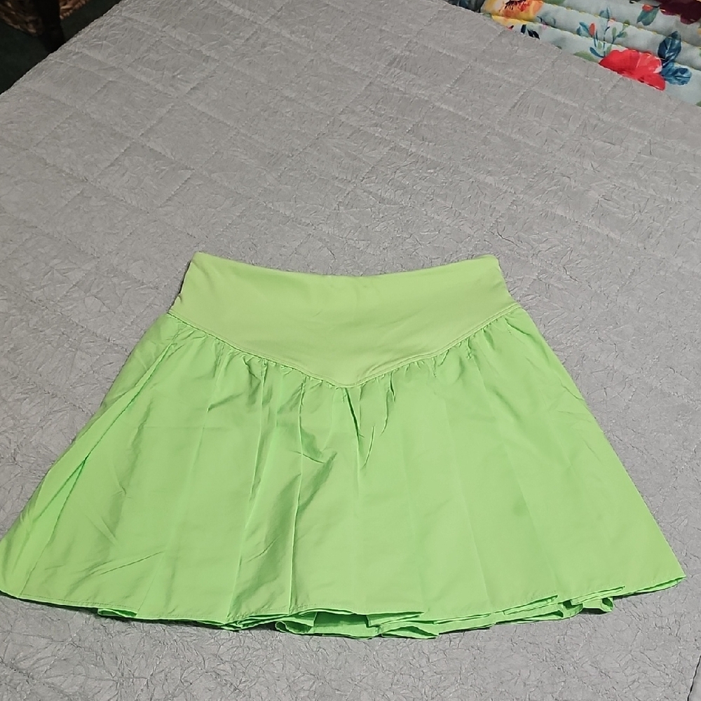 FP Movement by Free People Neon Lime Skater Skirt